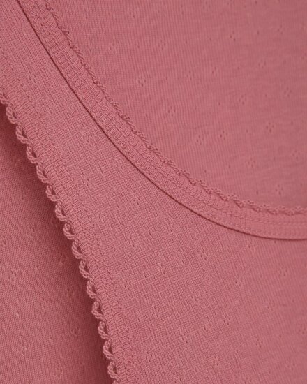 dames hemd crochet detail old rose