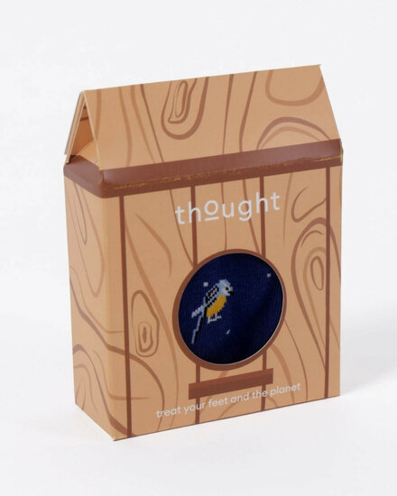dames sokken vogelprint cadeaudoosje - ink blue