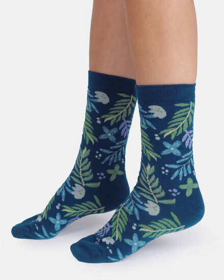 dasmes sokken leaves floral