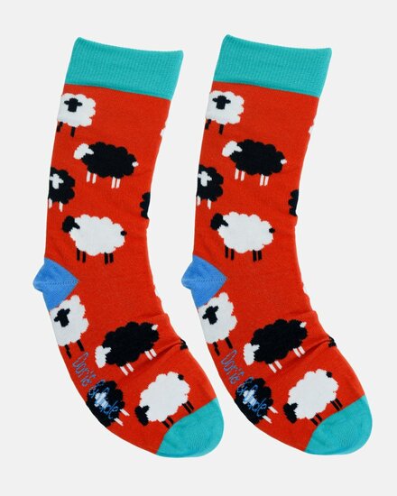 sokken schapen print rood