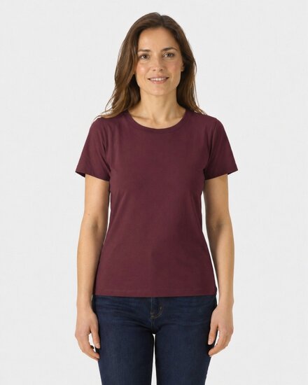 dames t-shirt burgundy