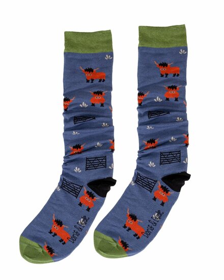 kniekousen Schotse Hooglanders blauw