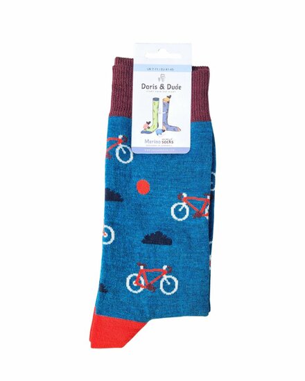 merino wollen sokken fietsprint