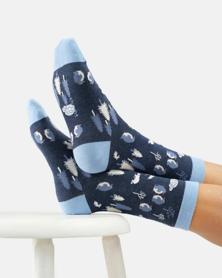 damessokken pinguin donkerblauw