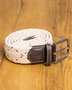 riem beige met blauwe details