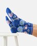 damessokken biologisch katoen Winter Flower - bright blue