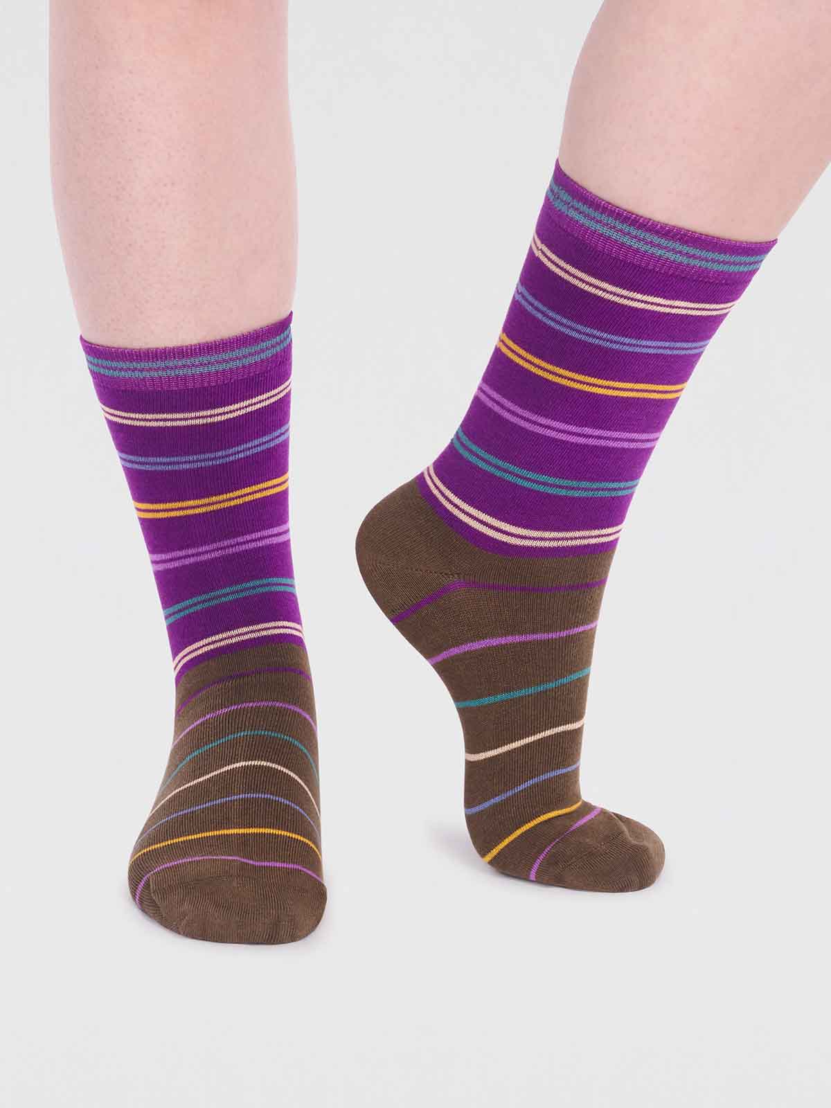 Bamboe sokken dames - Lauryn paars -