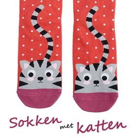 sokken met katten erop