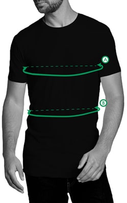 Maattabel T-shirts