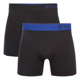 Bamboe boxershorts Levi 2 pack zwart met blauw_
