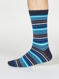 gestreepte donkerblauwe sokken