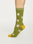 Bamboe sokken snowman olive