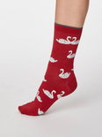 Bamboe sokken zwaan berry red