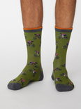 Bamboe herensokken racefietsen olive green