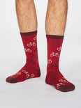 Bamboe herensokken Zachary fiets berry red