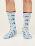 Bamboe herensokken bicycle race pastel blue