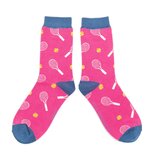 Bamboe sokken dames tennis - hot pink