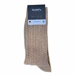 Ewers katoenen sokken dames ribbed - beige melange