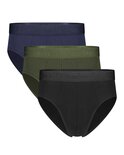Bamboe herenslips James 3-pack- navy - army - zwart