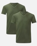 Bamboo Basics Bamboe T-Shirt V-hals Velo 2 pack – green