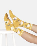 Thought bamboe damessokken met bijenkorf yellow