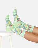 Thought damessokken giftbox met bloemen