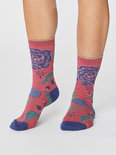 bamboe damessokken grand floral blush pink