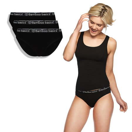Bamboe slips Yara 3-pack - zwart