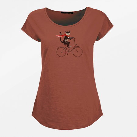 Bio katoenen shirt Bike Cat maat L