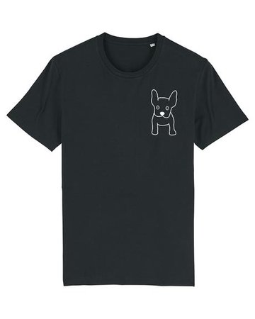 Duurzaam zwart T shirt heren met dog print