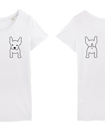 Bio-katoenen T shirt met hond maat L