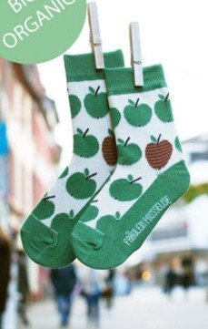 Bio-katoenen sokken met groene appeltjes