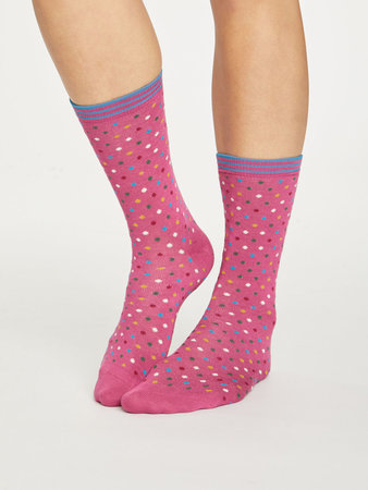 Bamboe sokken Dotty violet