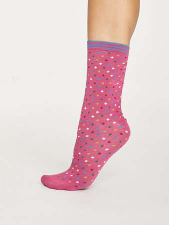 Bamboe sokken Dotty violet