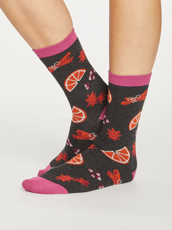 Bamboe sokken winter spices raven grey