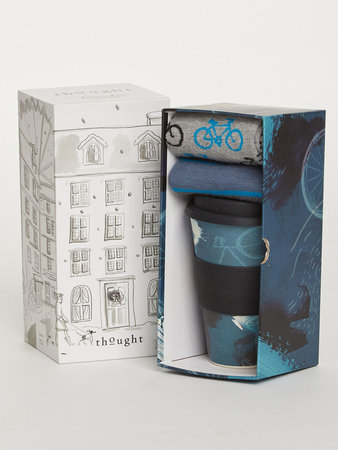 Bamboe 2 paar herensokken en beker in cadeaudoos Cyler