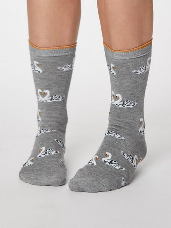 Bamboe sokken zwaan mid grey