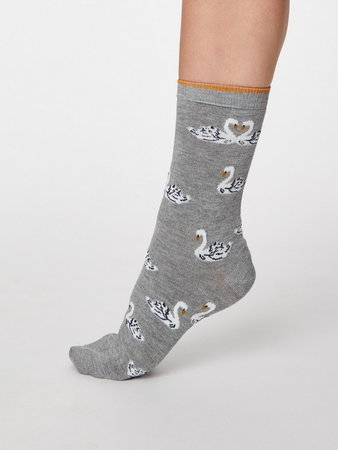 Bamboe sokken zwaan mid grey