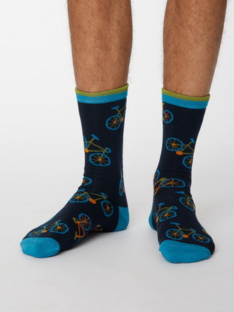 Bamboesokken fietser dark navy