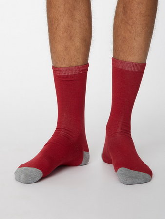 Bamboesokken Solid Jack berry red