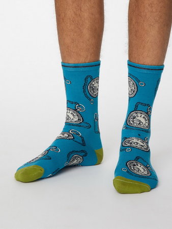 Bamboesokken momento watch mosaic-bleu