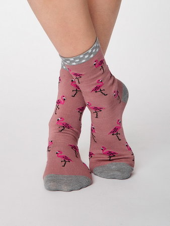 Bamboe sokken roze flamingo rose pink