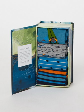 Watersport 4 paar bamboe herensokken in cadeaudoos