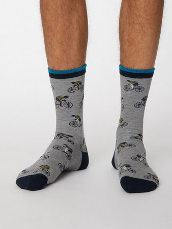Bamboe herensokken racefietsen grey marle
