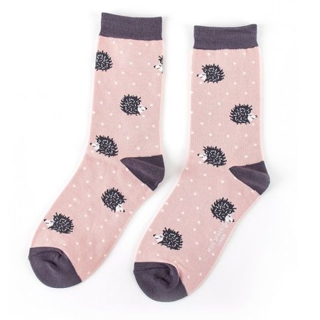 bamboesokken met egeltjes rose