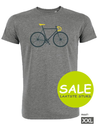 Sale Duurzaam fiets T shirt heather grey maat XXL Bike Two