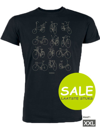 Duurzaam T shirt Bike retro bikes maat XXL