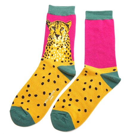 Cheetah bamboe sokken pink