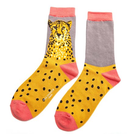 Cheetah bamboe sokken grey