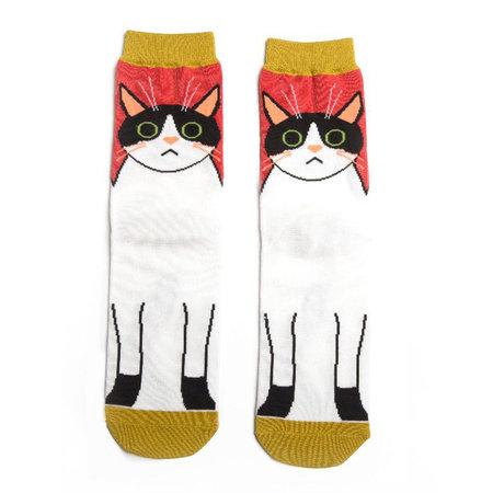 bamboe sokken kitty cat red